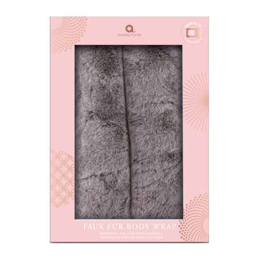 Grey Faux Fur Body Wrap With Inner Warming Pack