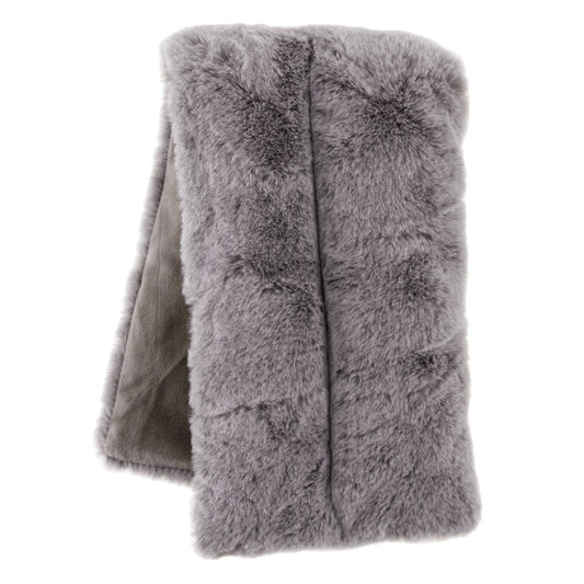Grey Faux Fur Body Wrap With Inner Warming Pack