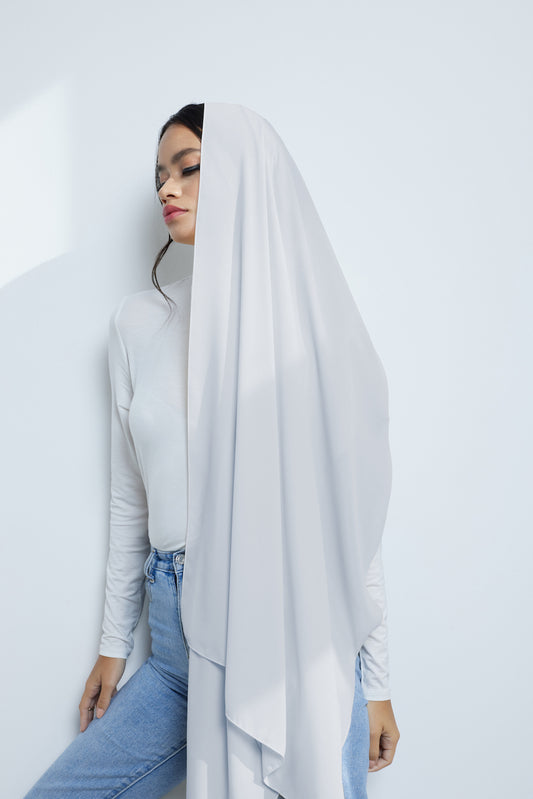Modest Beyond Sustainable Recycled Chiffon Hijab - Grey