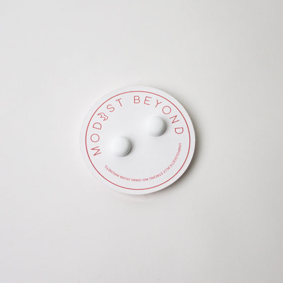Modest Beyond No-Snag Magnetic Hijab Pins - Matte White
