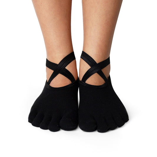 Black Full Toe Non-Slip Barre/Yoga/Pilates Socks