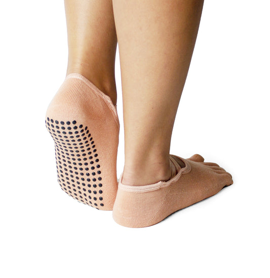 Peach Full Toe Non-Slip Barre/Yoga/Pilates Socks