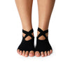 Black Toeless Yoga/Pilates Socks with Grip