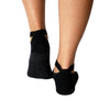 Black Toeless Yoga Socks with Grip