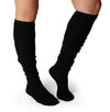 Black Knee High Cotton Cozy Socks