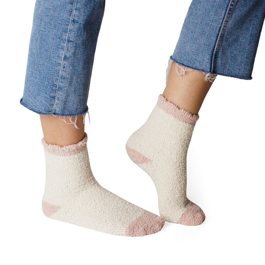 Double Peach Cozy Slipper Socks