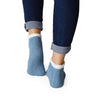 Blue and White Ribbed Cozy Slipper Socks