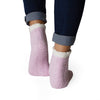 Pink and White Ribbed Cozy Slipper Socks