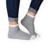 Grey and White Ribbed Cozy Slipper Socks