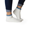 White and Blue Ribbed Cozy Slipper Socks