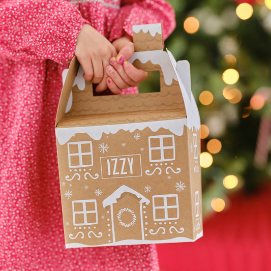 Customisable Gingerbread House Gift Box, Set of 4
