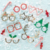 Novelty Christmas Fun Paper Glasses, Set Of 8