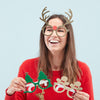 Novelty Christmas Fun Paper Glasses, Set Of 8