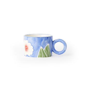 'Isa' Floral Circle Handle Mug Medium
