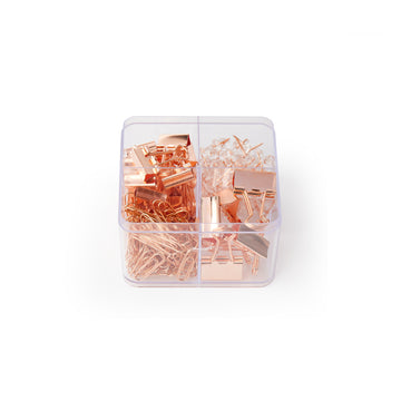 'Hooked' Paperclips, Pins & Clips Set, Rose Gold Coated Metal