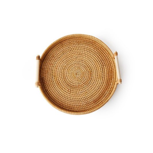 'Boule' Rattan Tray w/ Handles