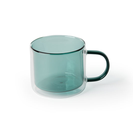 Small 'Retro' Glass Mug, Teal Green
