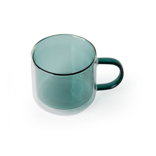 Small 'Retro' Glass Mug, Teal Green