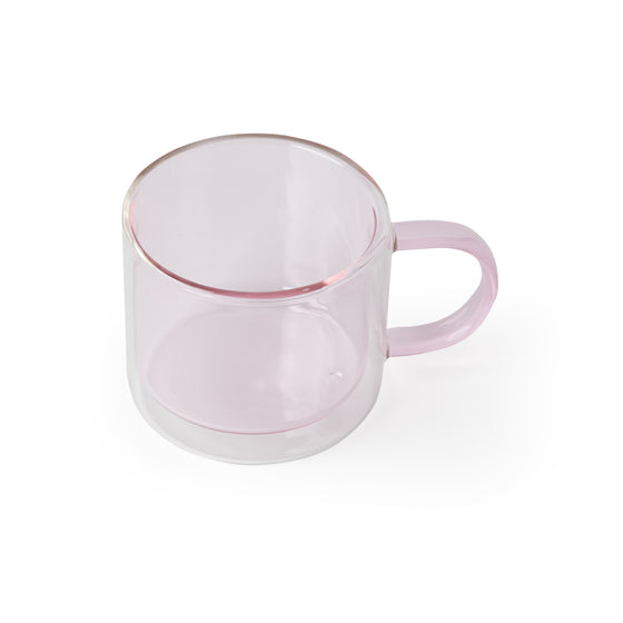 Small 'Retro' Glass Mug, Rose