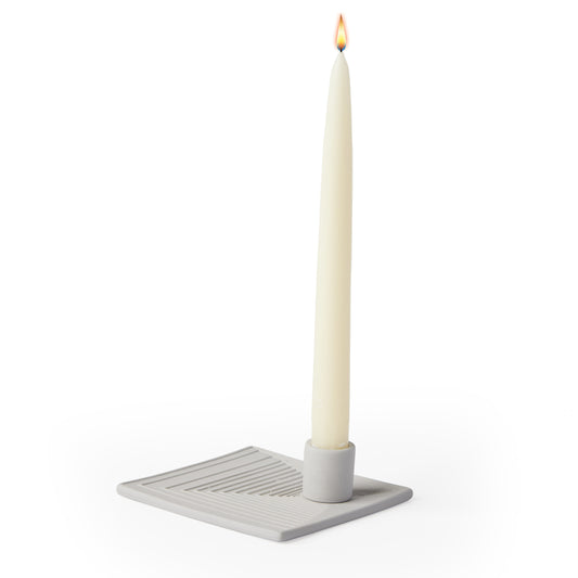 'Agatha' Candlestick Holder, Grey