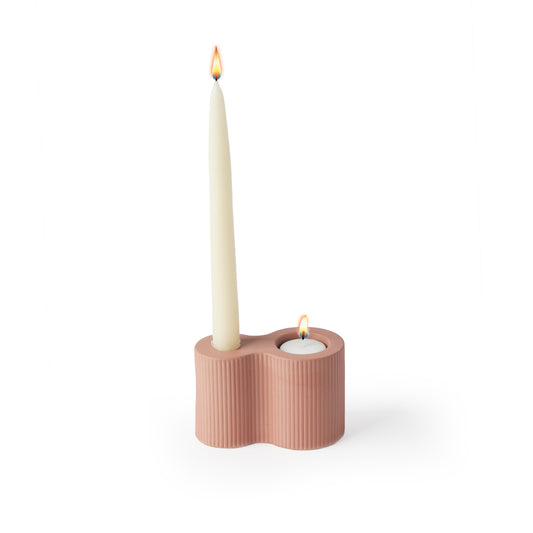 'Infinity' Duo Candle Holder, Terracotta