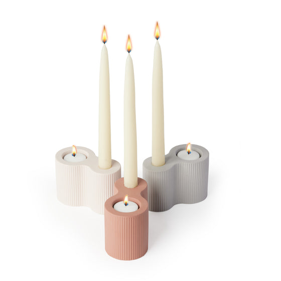 'Infinity' Duo Candle Holder, Earl Grey