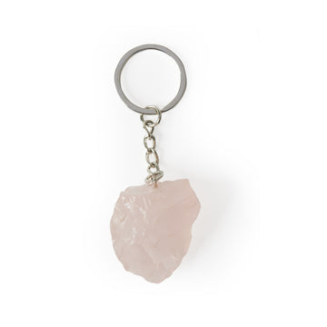 Rose Quartz Crystal Keychain