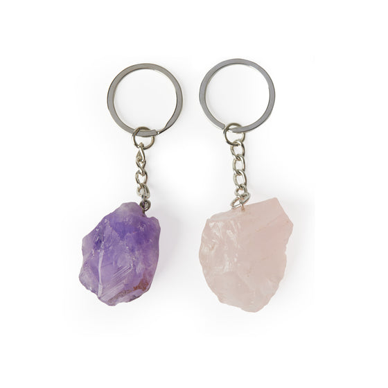 Rose Quartz Crystal Keychain