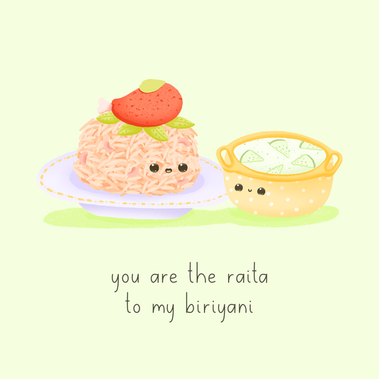Food Couples Greeting Card - Biryani & Raita