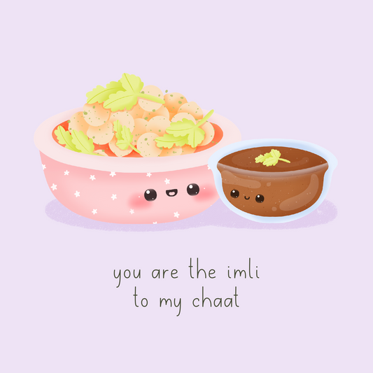 Food Couples Greeting Card - Chaat & Imli