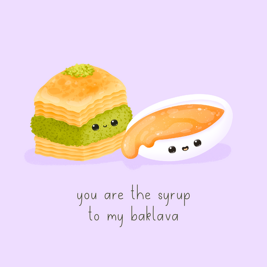 Food Couples Greeting Card - Baklava & Syrup