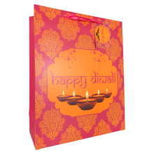  Happy Diwali Pink Gift Bag - Pink & Orange
