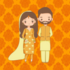 Desi Couple Wedding Greeting Cards (3pk)