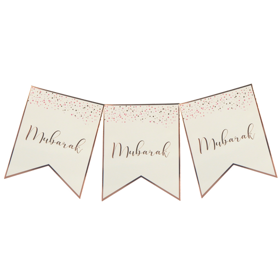 Mubarak Confetti Party Banner