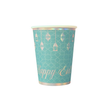  Happy Eid Party Cups (10pk) - Teal & Iridescent