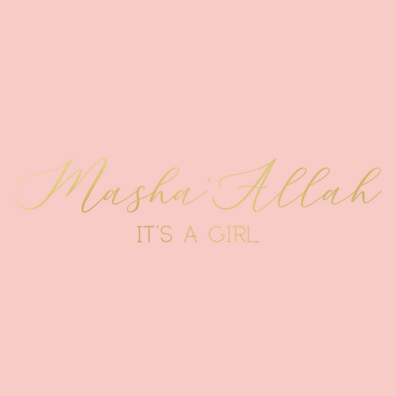 Luxury Foiled Greeting Card - Masha Allah It's a Girl