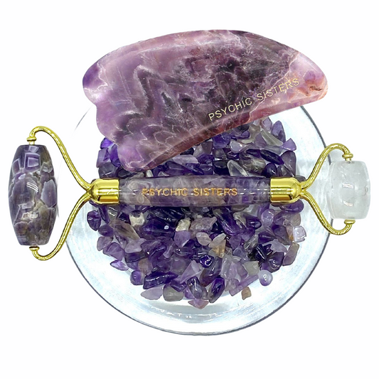 Amethyst Gua Sha & Roller Gift Set