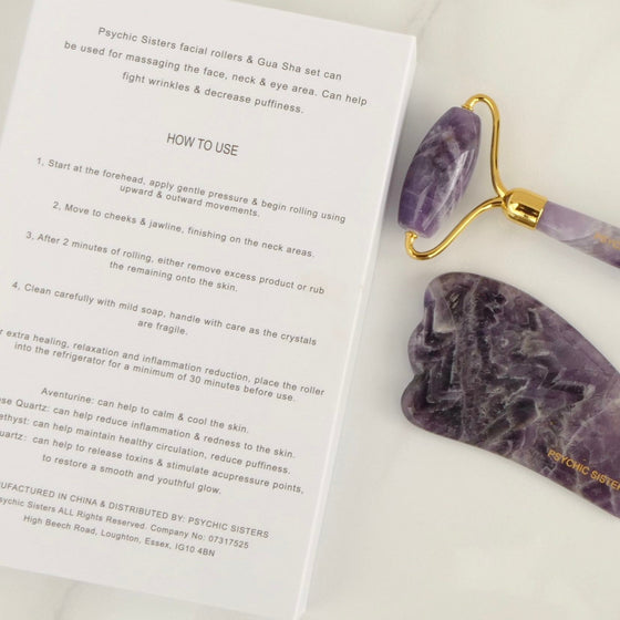 Amethyst Gua Sha & Roller Gift Set