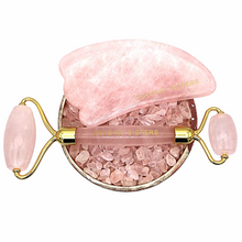  Rose Quartz Gua Sha & Roller Gift Set