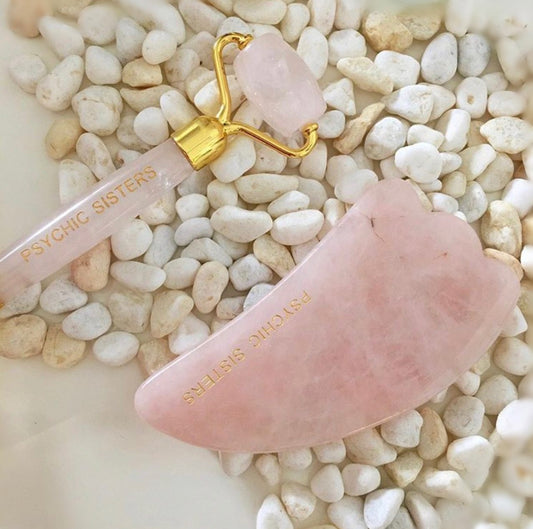 Rose Quartz Gua Sha & Roller Gift Set