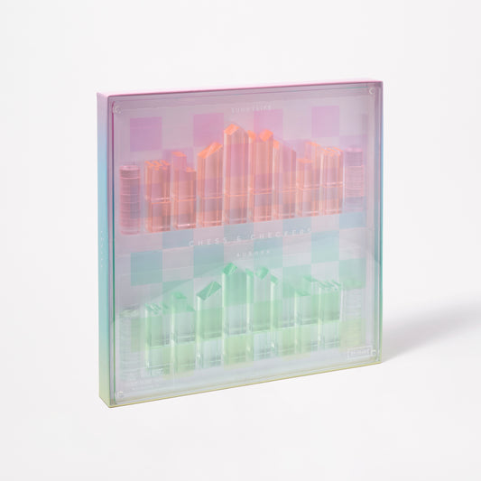 Luxurious Lucite Chess & Checkers Aurora