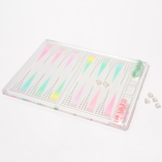 Lucite Table Top Backgammon Aurora