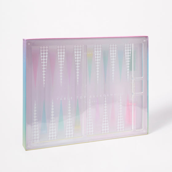 Lucite Table Top Backgammon Aurora