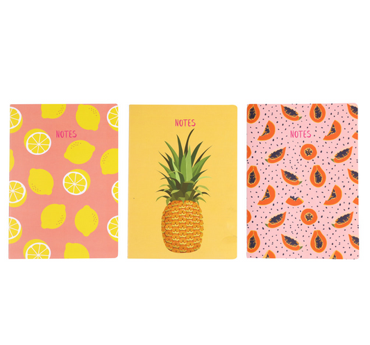 Set of 3 B5 Tutti Frutti Notebooks