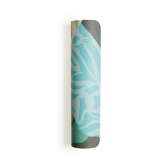 'Lush Lagoon' PU Yoga Mat with ‘Flex 2-in-1’ Strap
