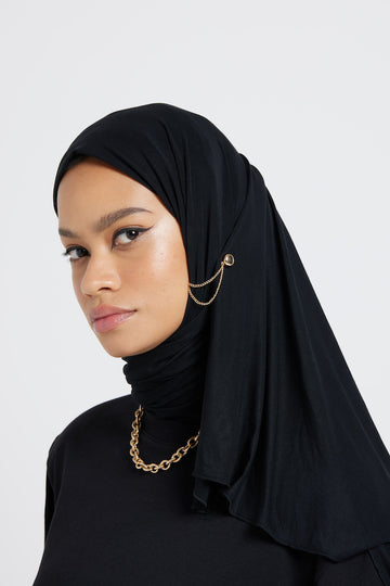 Modest Beyond Organic Bamboo Jersey Hijab - Black