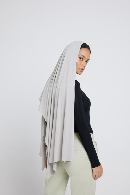 Modest Beyond Organic Bamboo Jersey Hijab - Light Grey