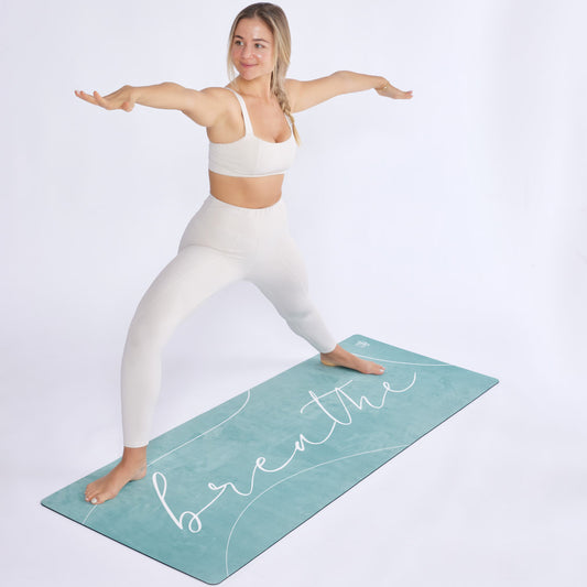 Breathe Deep Non-Slip Suede Top 4mm Thick Yoga Mat With 2-in-1 Yoga Strap
