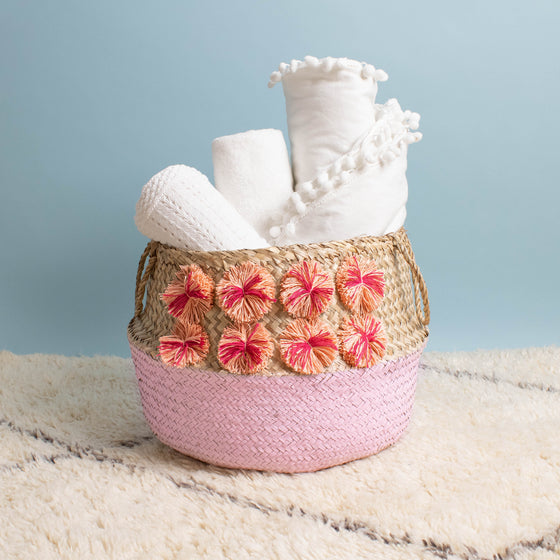 hand-woven seagrass basket